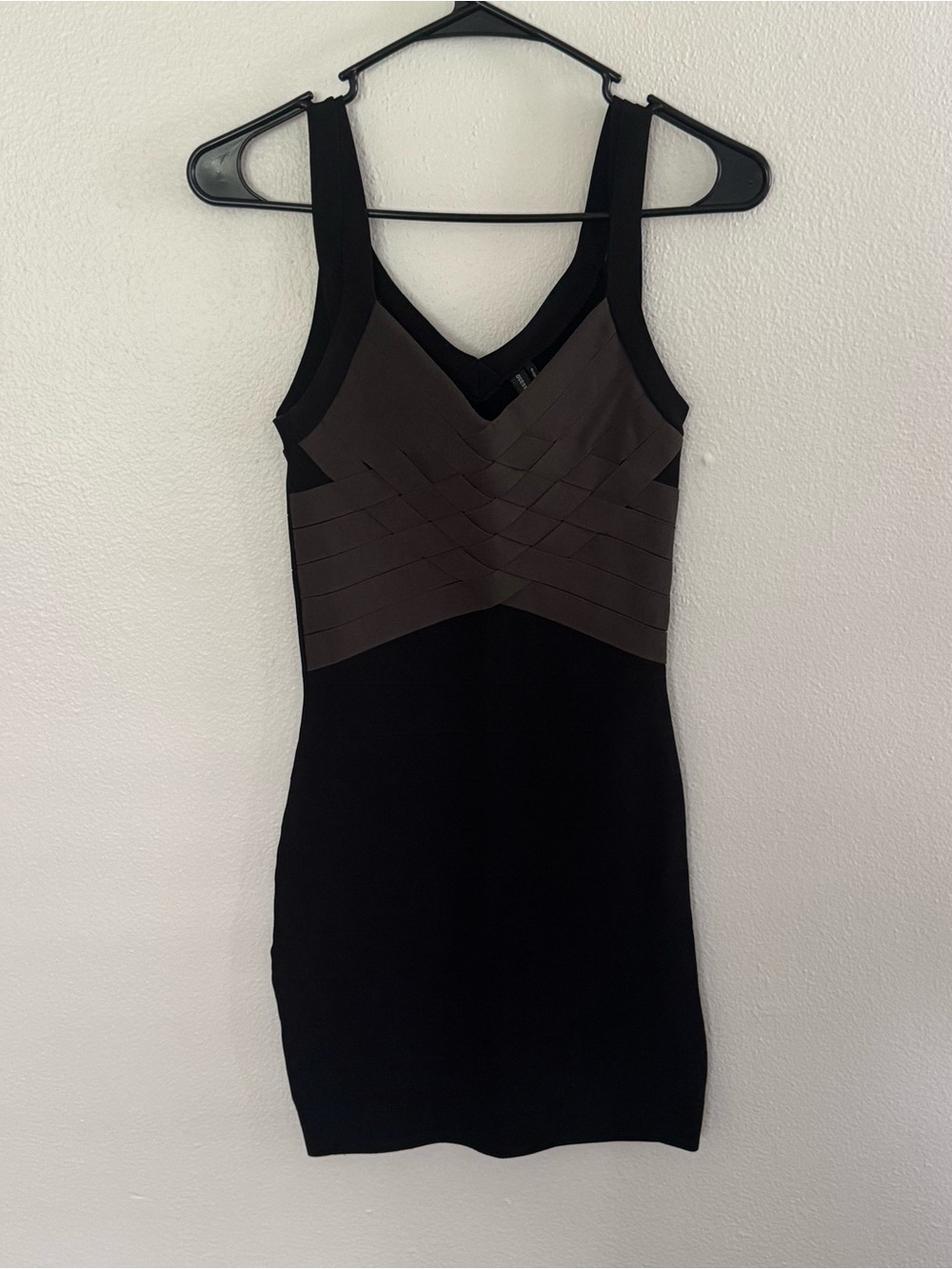 Guess by Marciano Black Brown Bandage Bodycon Dress Size XS 0/2